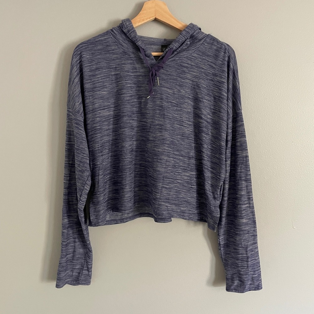 Kyodan Cropped Hoodie Women Medium Purple Space Dye Activewear Athleisure